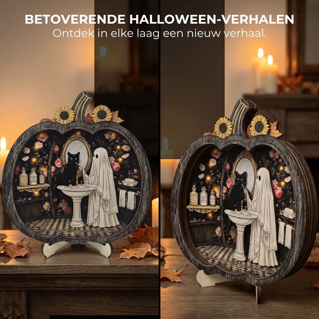 Houten Halloween Pompoenversiering