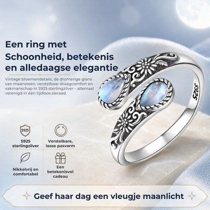 Zilveren Maansteen Ring