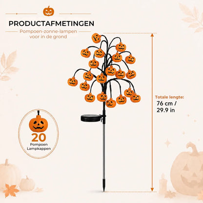 Pompoen Tuinlampen op Zonne-Energie