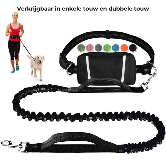 Handsfree hondenriem met praktische heuptas