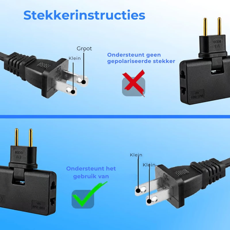 180° Ruimtebesparende Stopcontactadapter