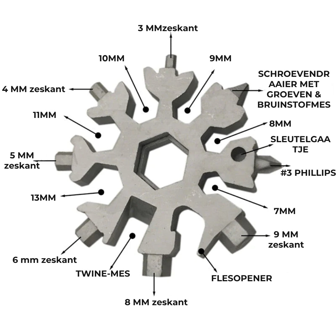 18-in-1 Multi-Tool Sneeuwvlok