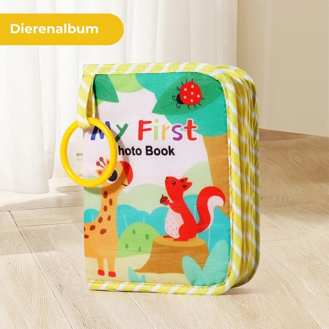 Zacht Babyfotoboek met Spiegel & Bijtring