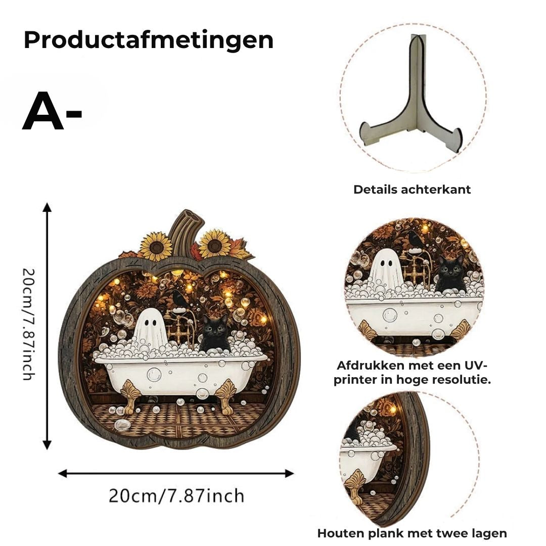 Houten Halloween Pompoenversiering