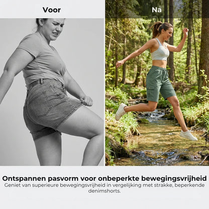 Sneldrogende cargoshort voor dames met zakken