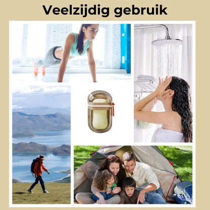 Reiszeepdoosje met afvoer