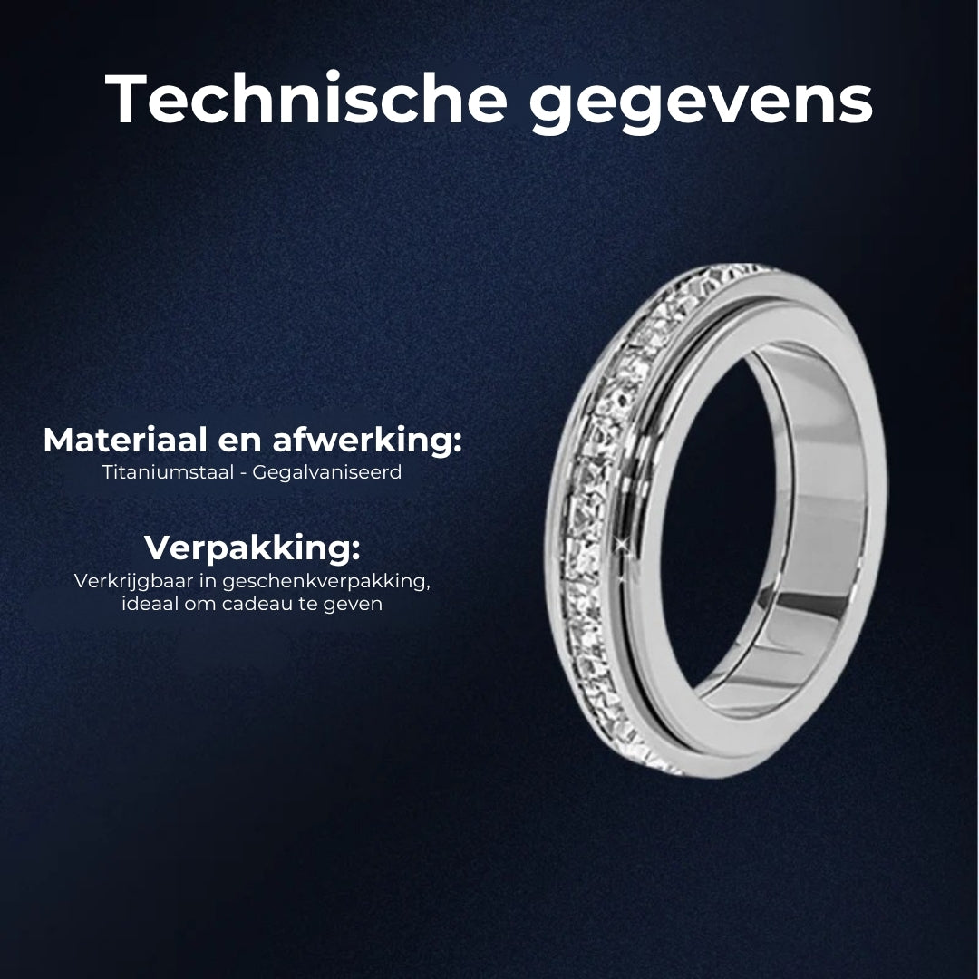 Draaibare Spinnerring van Titaniumstaal met Zirkonia