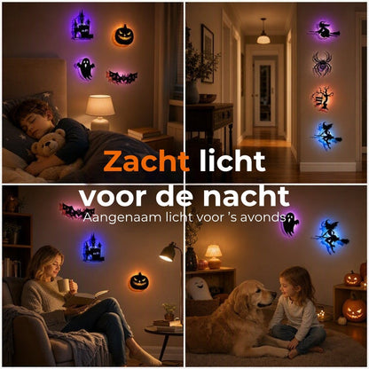 3D Halloween Glow-in-the-Dark Wandstickers - 12 Stuks