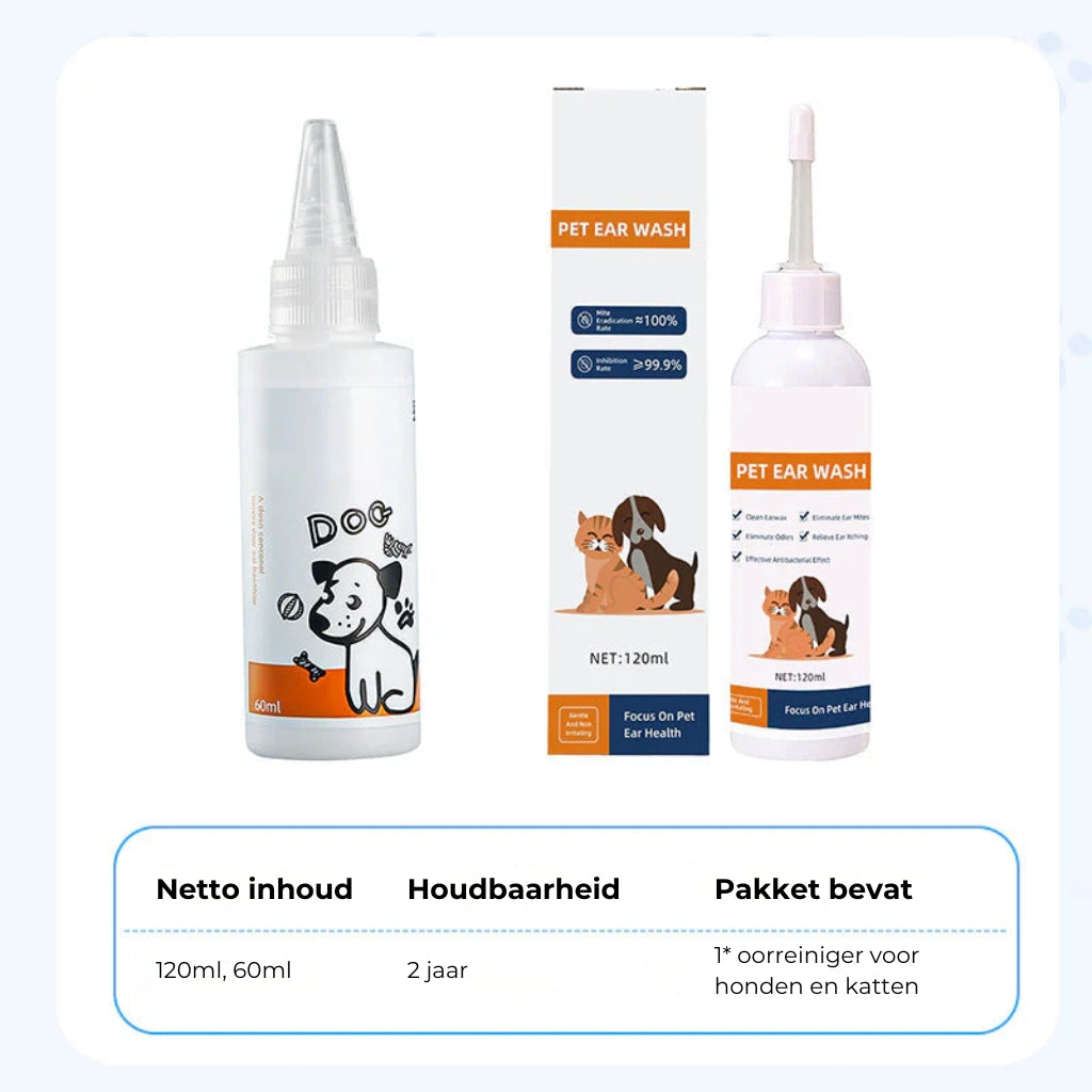 📢✨ Oorreiniger voor huisdieren - Milde formule met verzachtende aloë voor honden en katten, voorkomt infecties en geurtjes 🌿