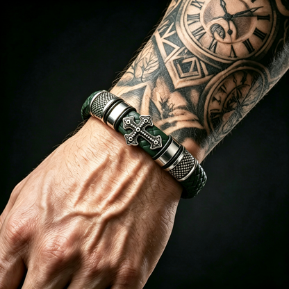 Premium Gevlochten Leren Armband voor Heren