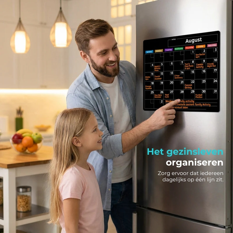Magnetisch Kalenderbord met Uitwisbare Stiften