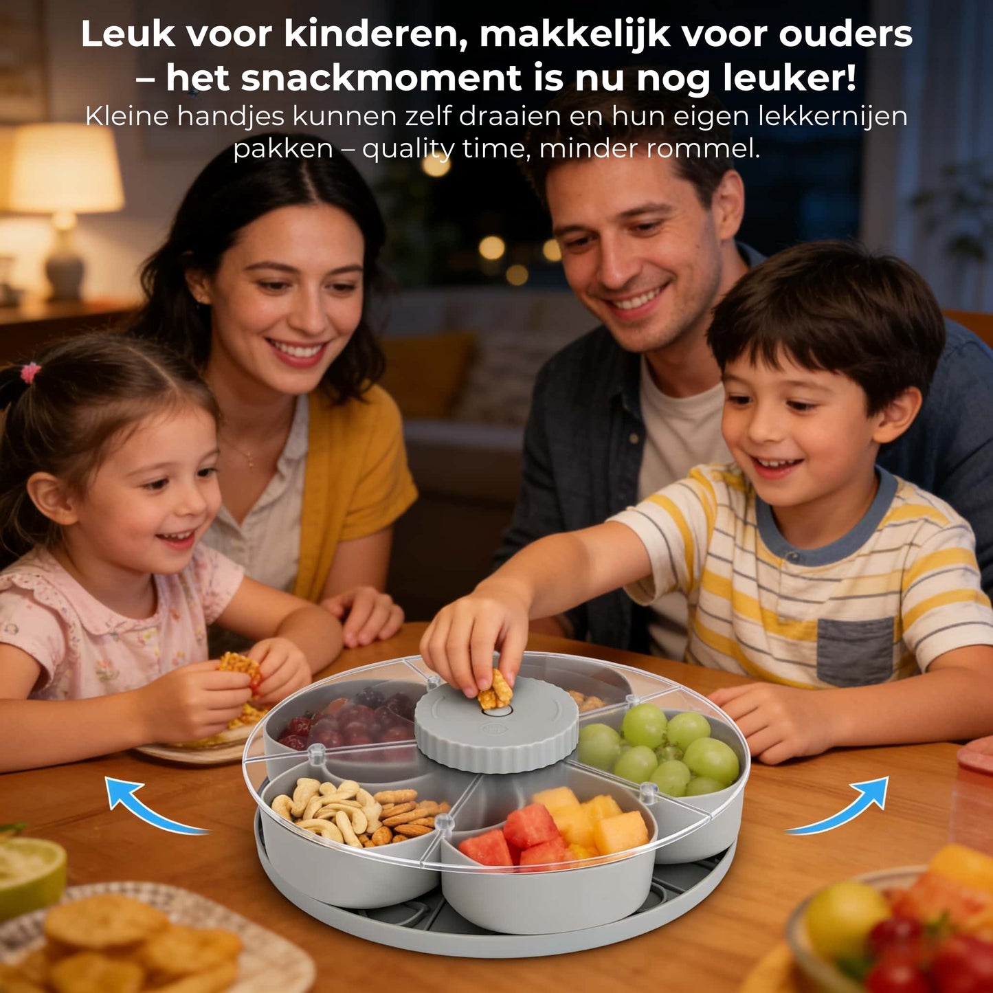 Draaibare Snackschaal met 5 Vakken