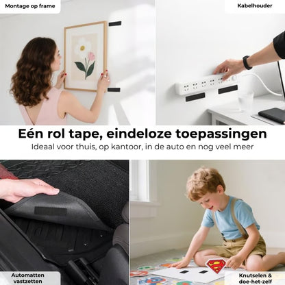 Dubbelzijdige Klittenbandstroken - Extra Sterk en Herbruikbaar - 40 Stuks (20 Paar)