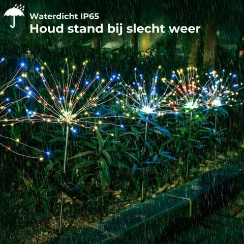 Zonne-energie Tuinvuurwerklamp