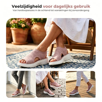 Ademende Dames Sandalen met Schokdempende Zolen