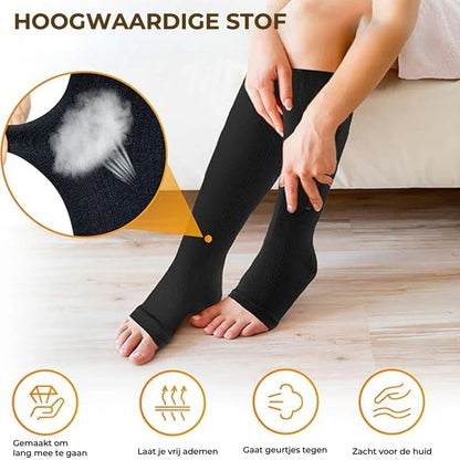 Compressiekousen met ritssluiting voor gemakkelijk aantrekken