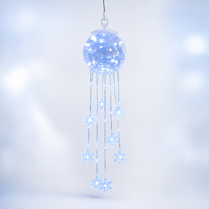 LED Kerstbal met Hangende Sneeuwvlokken