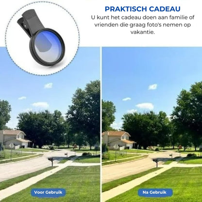 📸 Draagbare polarisatiefilter voor smartphones (geschikt voor alle modellen)