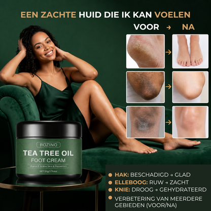 Tea Tree Oil Voetcrème | Vitamine E, aloë vera & pepermunt | Intensieve hydratatie