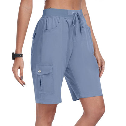 Sneldrogende cargoshort voor dames met zakken