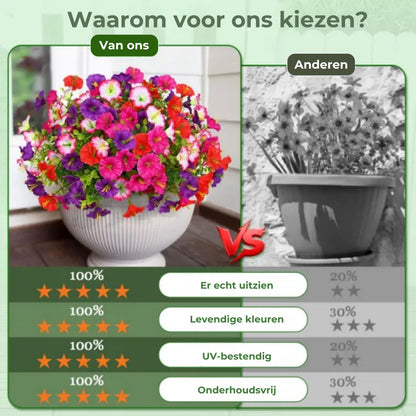UV-bestendig kunstbloemboeket in de vorm van petunia’s