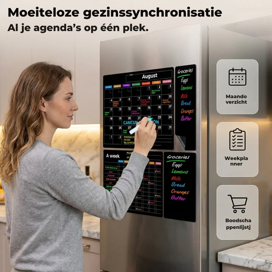 Magnetisch Kalenderbord met Uitwisbare Stiften