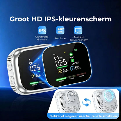 6-in-1 Slimme Veiligheidsdetector - Tot 12 Detecteerbare Stoffen