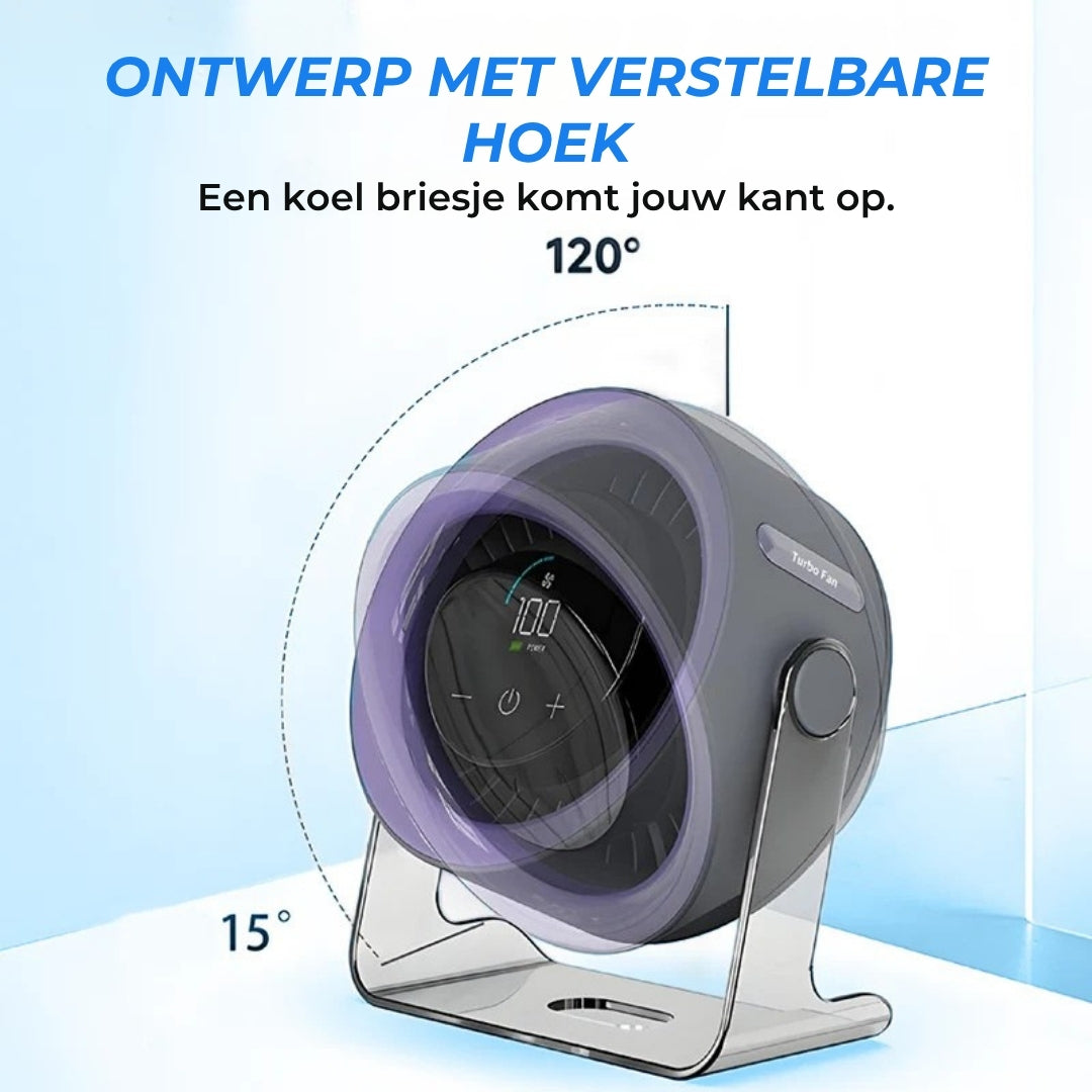 Mini-Bureauventilator met LED-Display