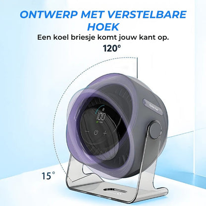 Mini-Bureauventilator met LED-Display