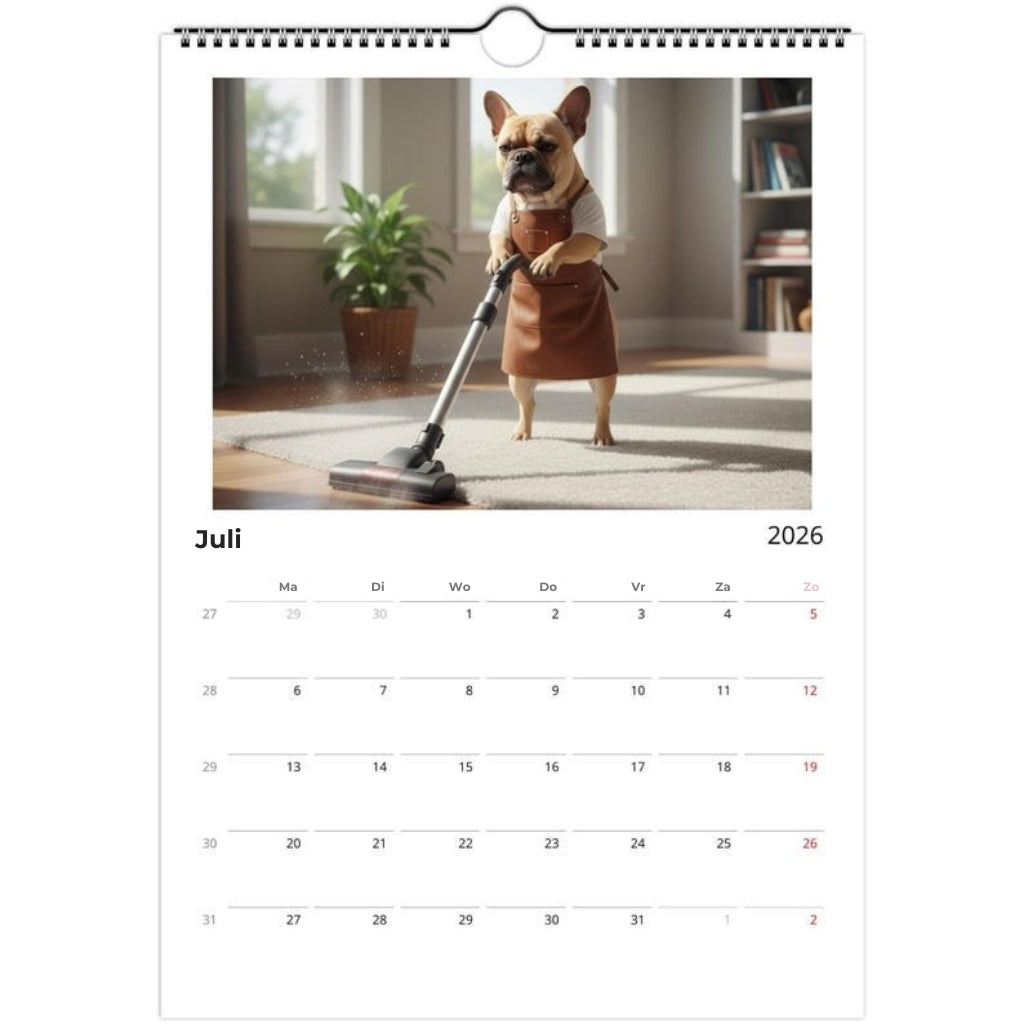 Franse buldog Kalender 2026 - Dagelijkse activiteiten