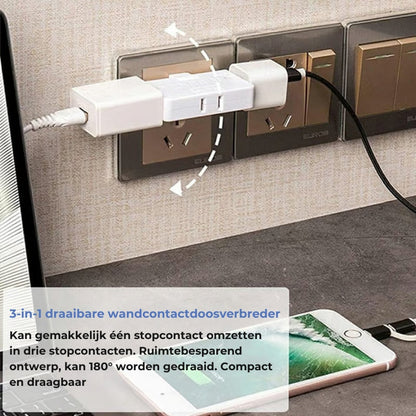180° Ruimtebesparende Stopcontactadapter