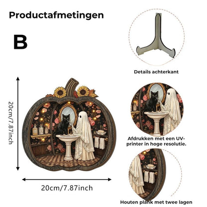 Houten Halloween Pompoenversiering