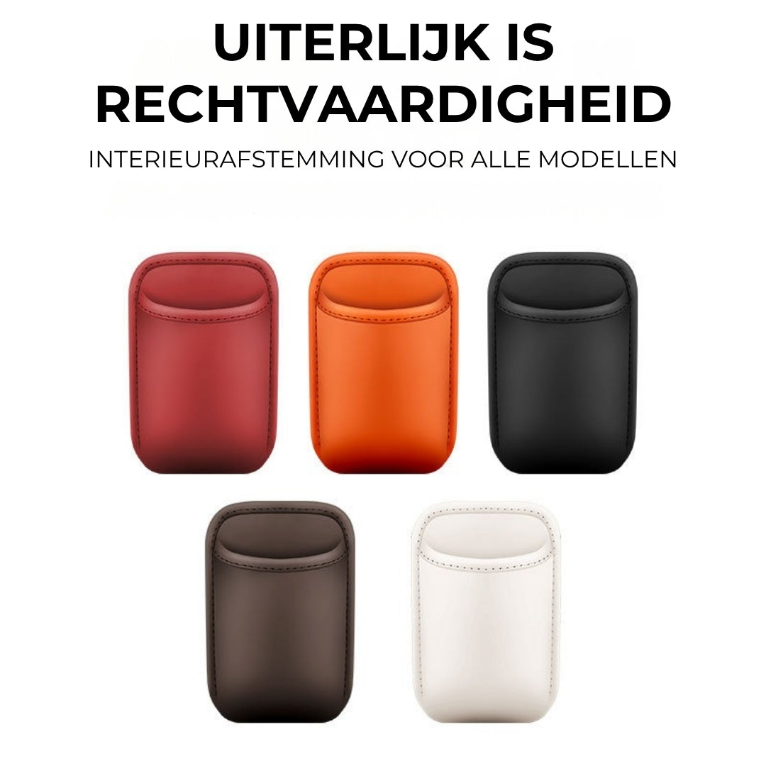 2-in-1 Leren Autobekerhouder
