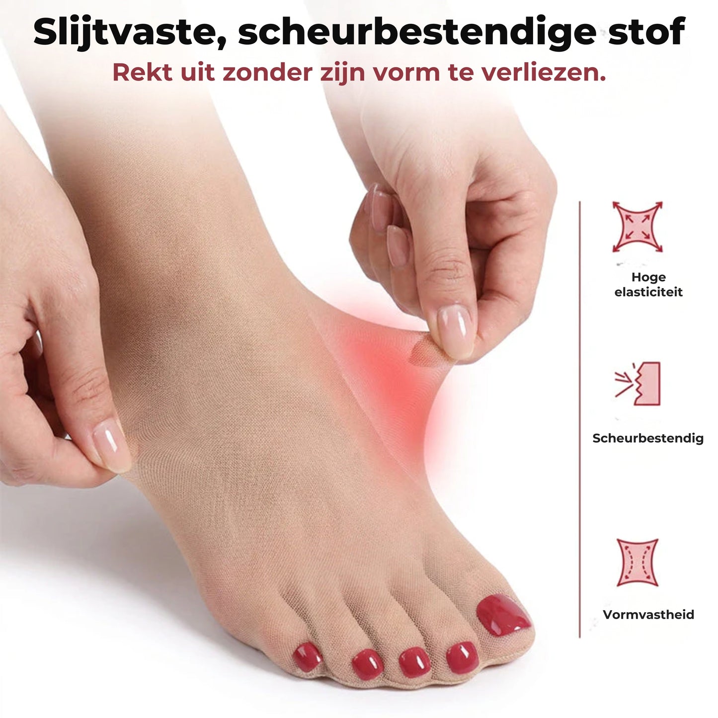 Doorschijnende Kousen met Kunstnagels - 1 Paar