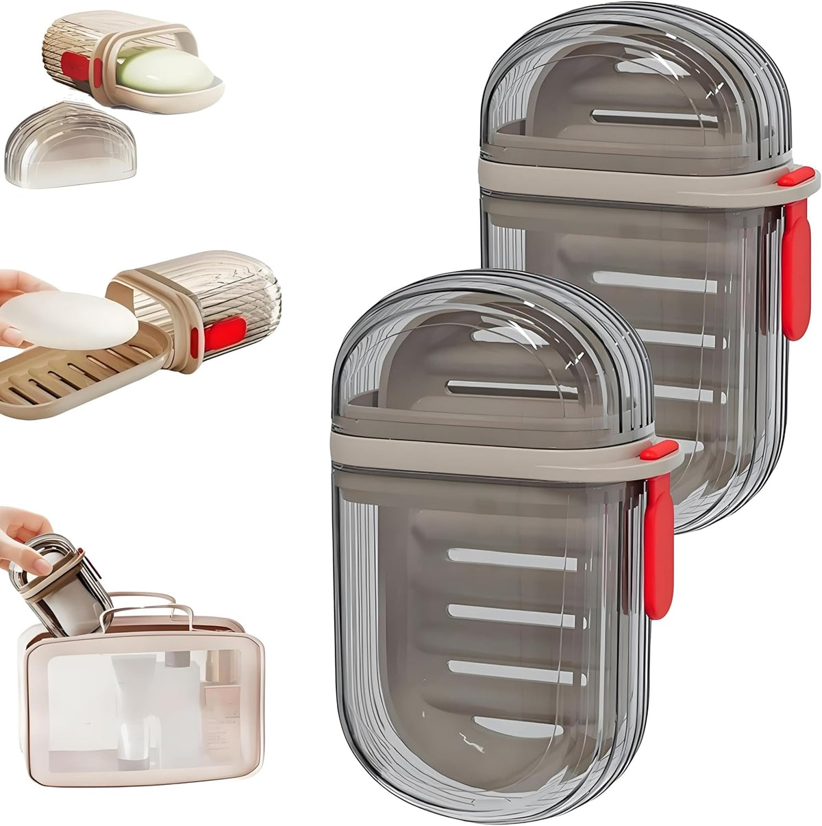 Reiszeepdoosje met afvoer