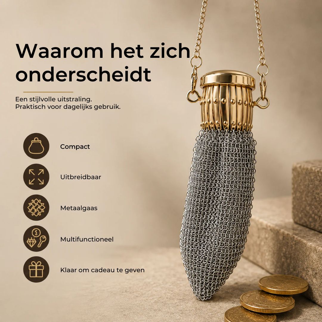 Vintage Metaalgaas Zakportemonnee
