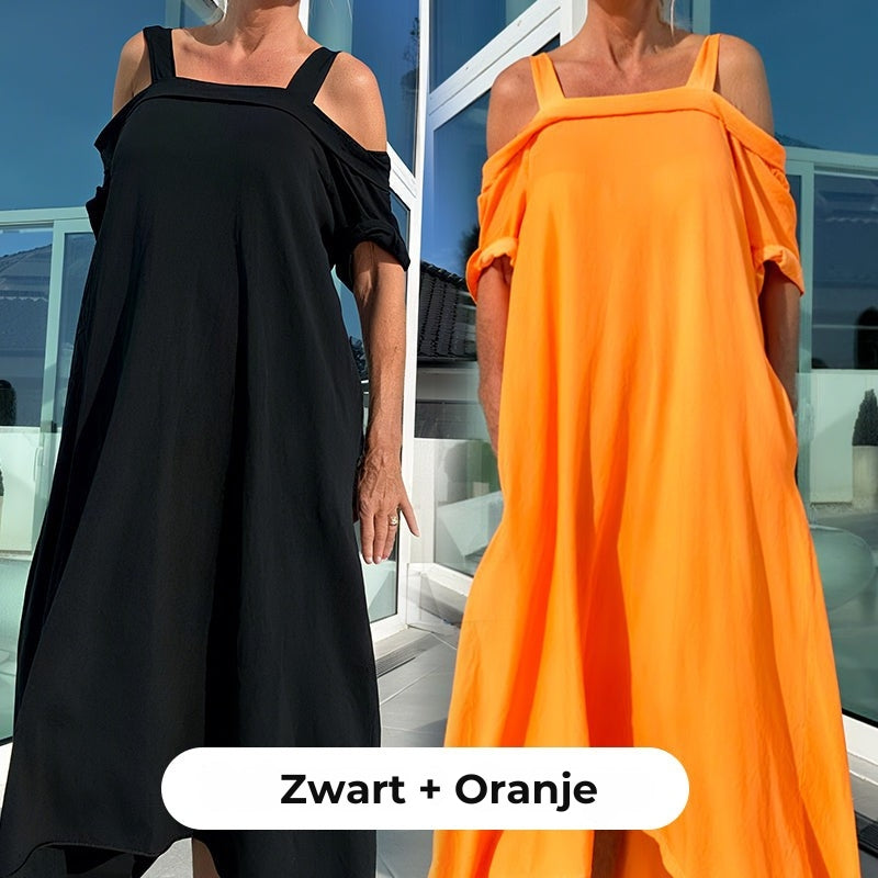 Casual Maxi-jurk Met Open Schouders Voor Dames