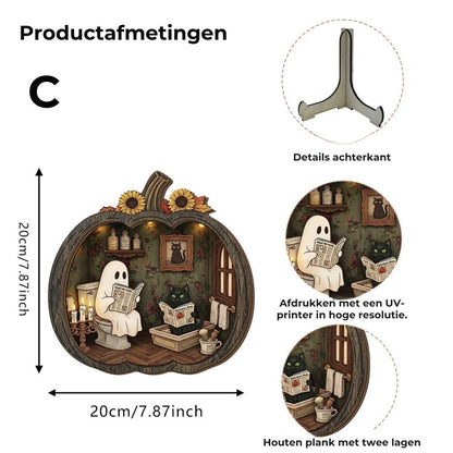 Houten Halloween Pompoenversiering