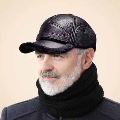 🧢 Wintermuts voor heren met platte oorkappen van schapenvacht