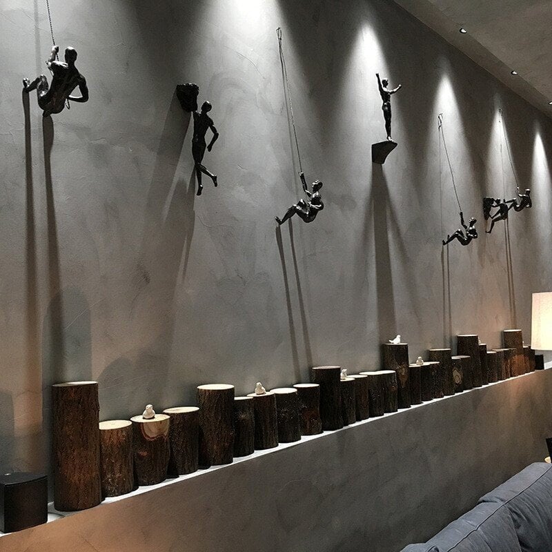 Klimmer sculptuur wanddecoratie