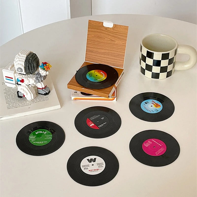 Retro Vinylplaat Drankonderzetters