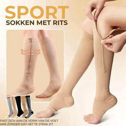 Compressiekousen met ritssluiting voor gemakkelijk aantrekken