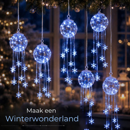 LED Kerstbal met Hangende Sneeuwvlokken