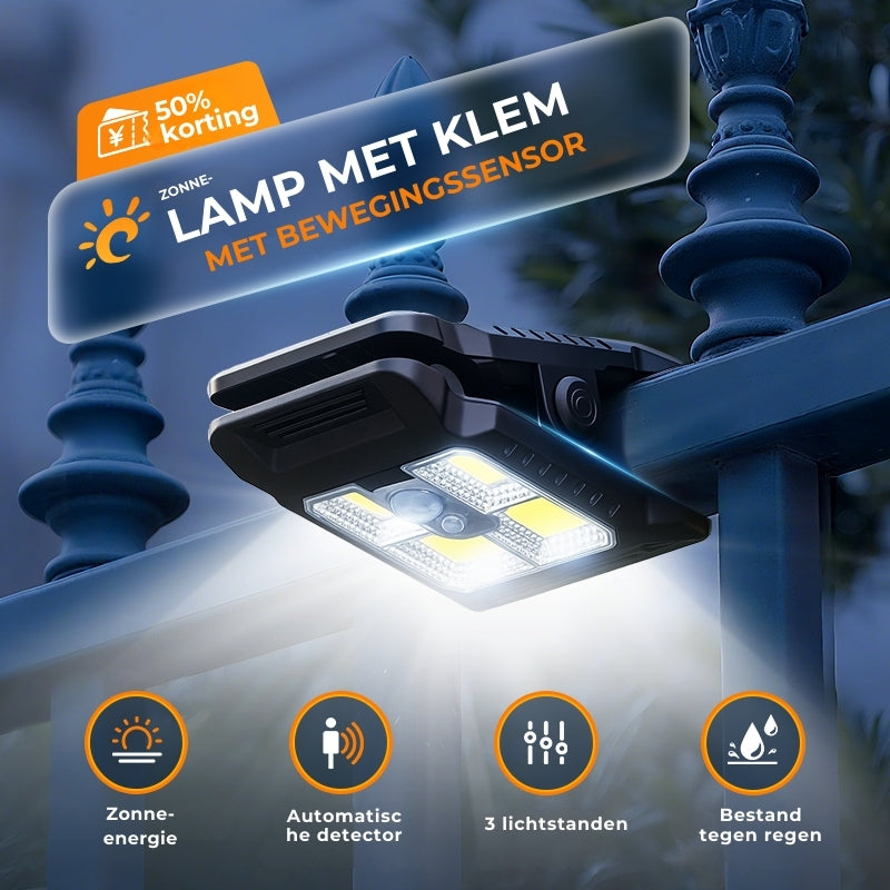 Solar Buitenlamp met Klem en Bewegingssensor