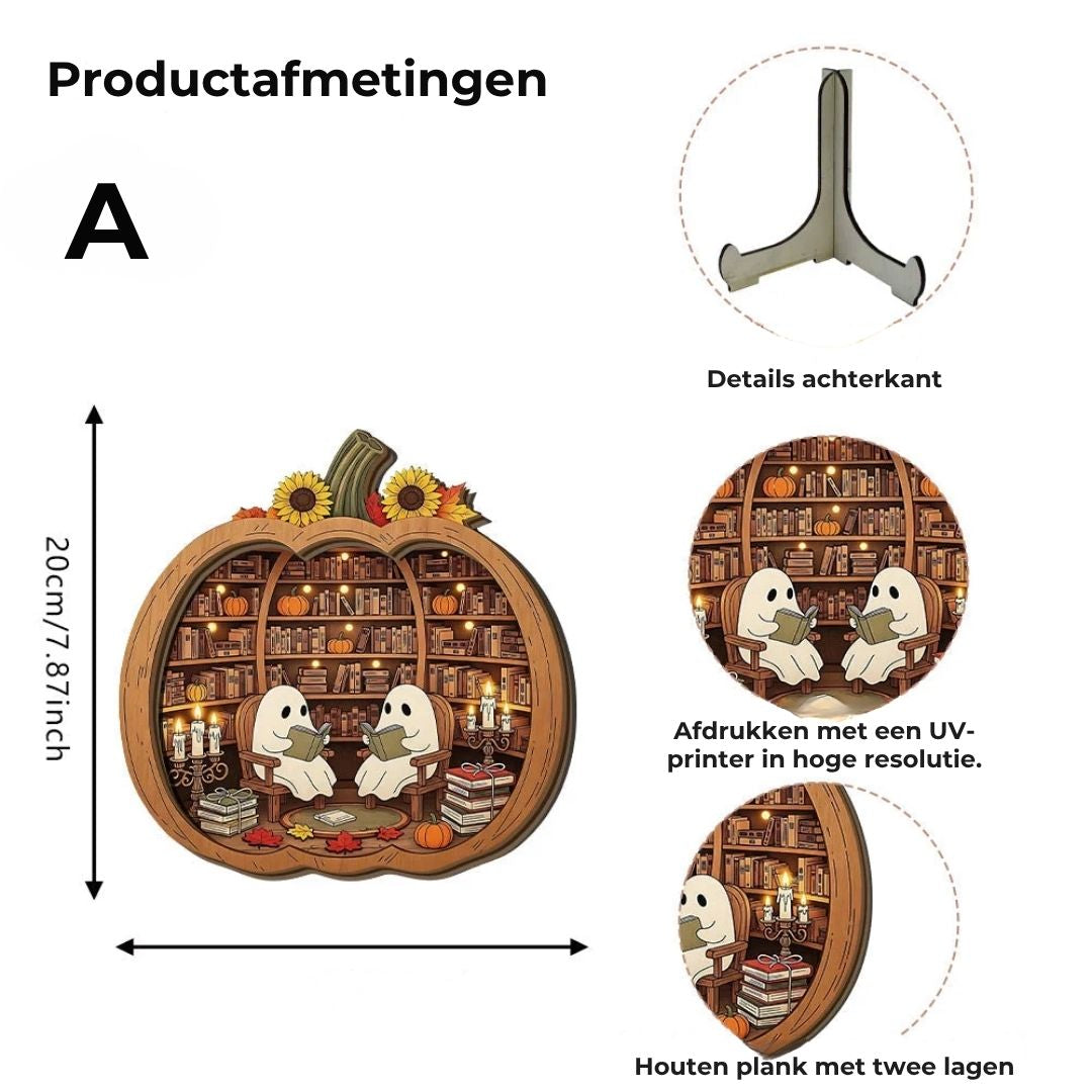 Houten Halloween Pompoenversiering