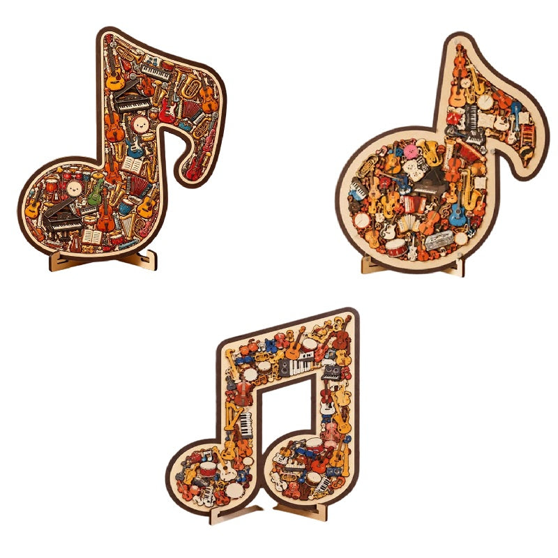 Houten Muzieknoot Puzzel
