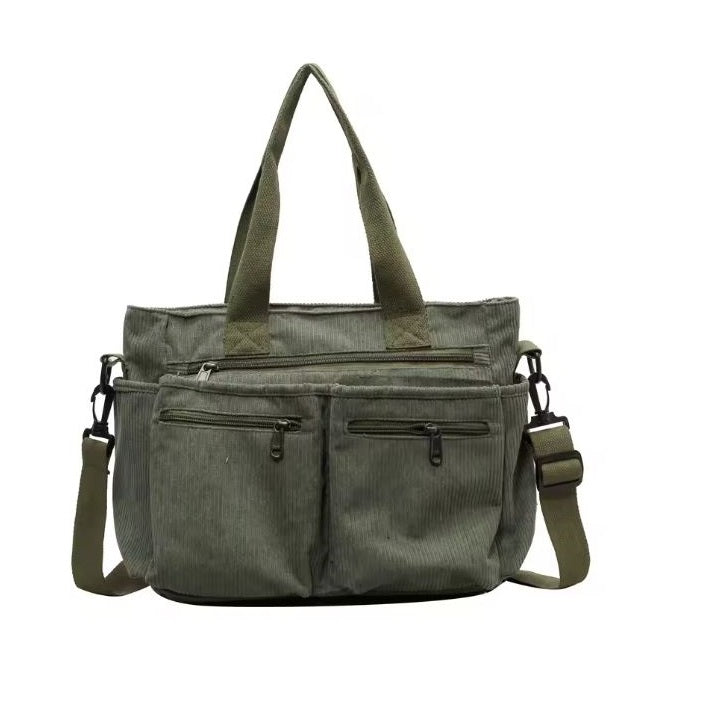 Icone™ CorduroyBag: grote capaciteit, unisex, vintage stijl, corduroy tas
