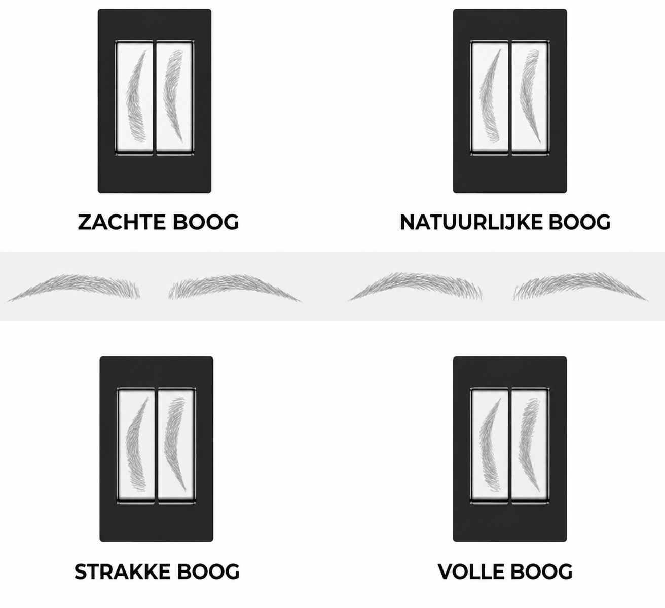 Waterbestendige Wenkbrauwstempelset met Microblading Effect