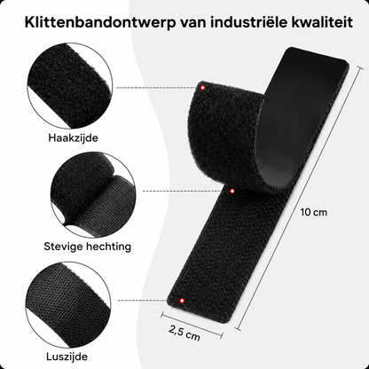 Dubbelzijdige Klittenbandstroken - Extra Sterk en Herbruikbaar - 40 Stuks (20 Paar)