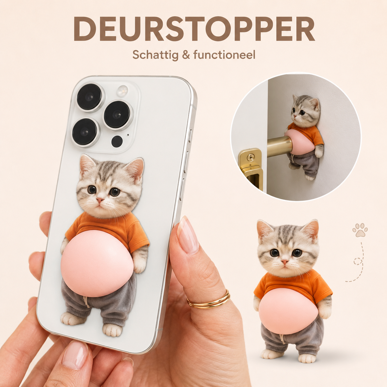 Schattige 3D Deurstopper - 2 Stuks